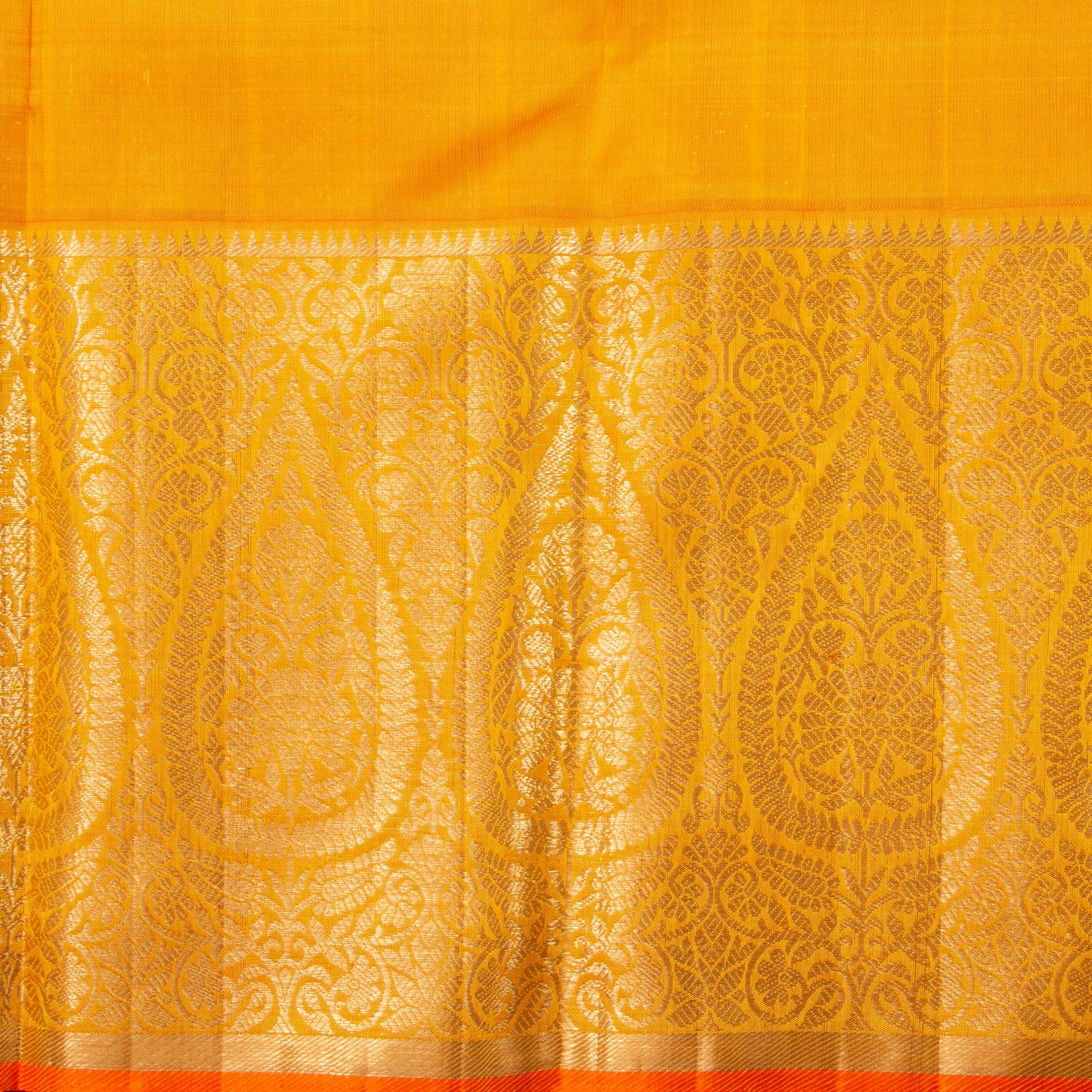 Green And Yellow Kanchipuram Silk Saree For Wedding Wear PV NYC 1389