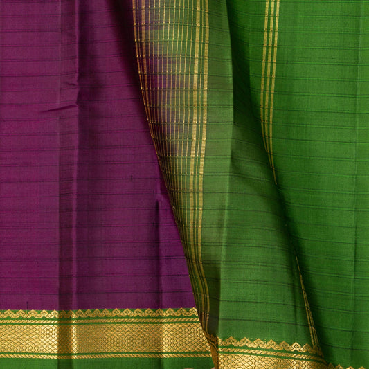 Purple Kanchipuram Silk Saree Light Weight With Ganga Jamuna Border For Festive Wear PV NYC 1722