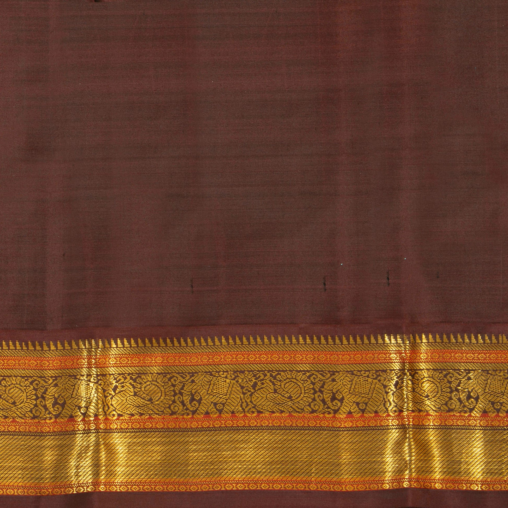 Turquoise Blue And Brown Kanchipuram Silk Saree For Festive Wear PV MEN 185 - Silk Sari - Panjavarnam PV MEN 185