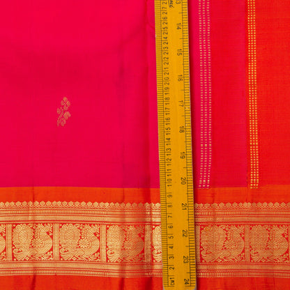 Pink And Orange Kanchipuram Silk Saree For Festive Wear PV NYC 1583