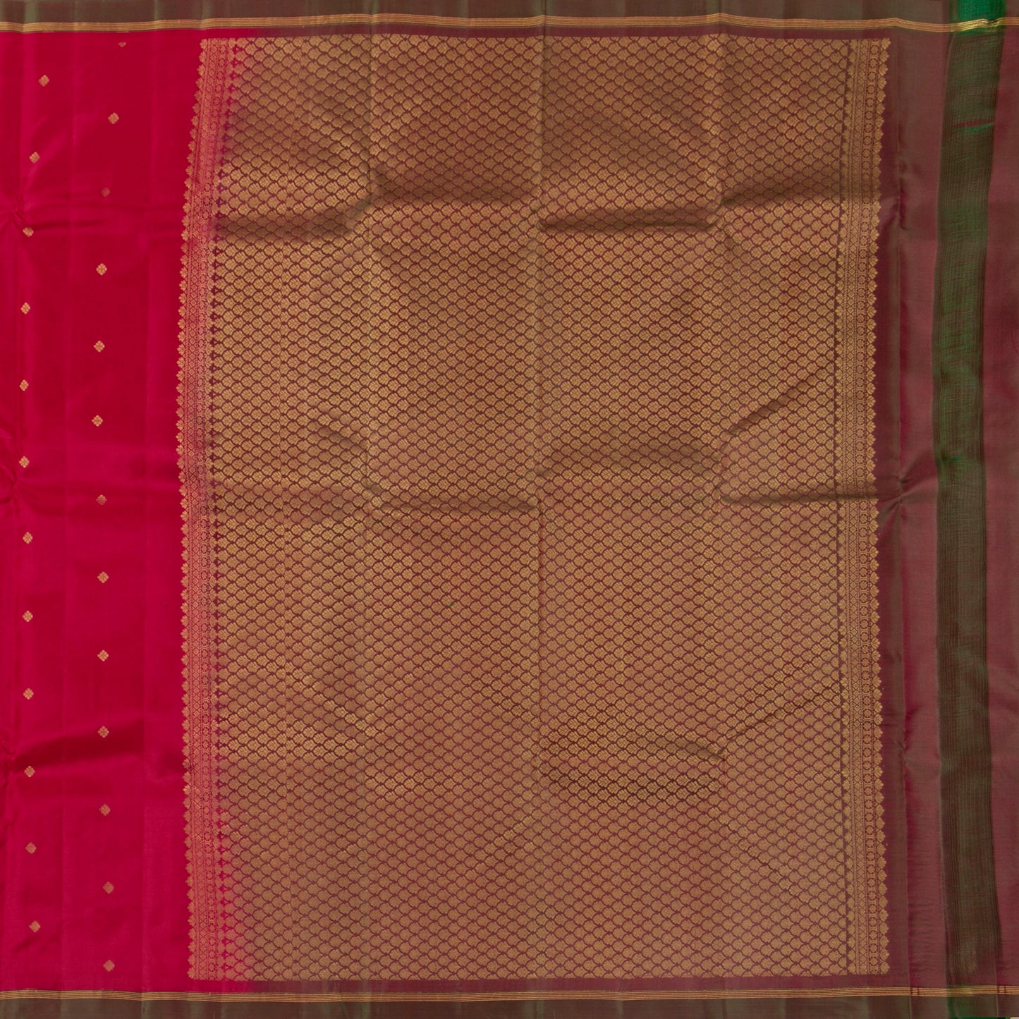 Pink And Green Kanchipuram Silk Saree Light Weight For Festive Wear PV MEN 171