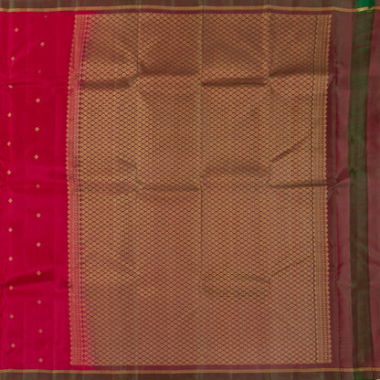 Pink And Green Kanchipuram Silk Saree Light Weight For Festive Wear PV MEN 171
