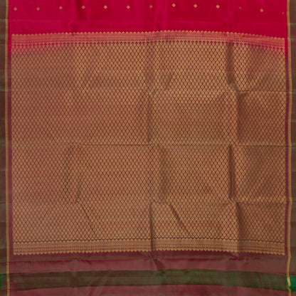 Pink And Green Kanchipuram Silk Saree Light Weight For Festive Wear PV MEN 171