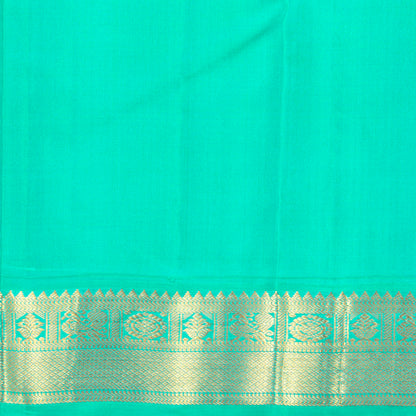 Maroon And Turquoise Blue Kanchipuram Silk Saree For Festive Wear PV MEN 216