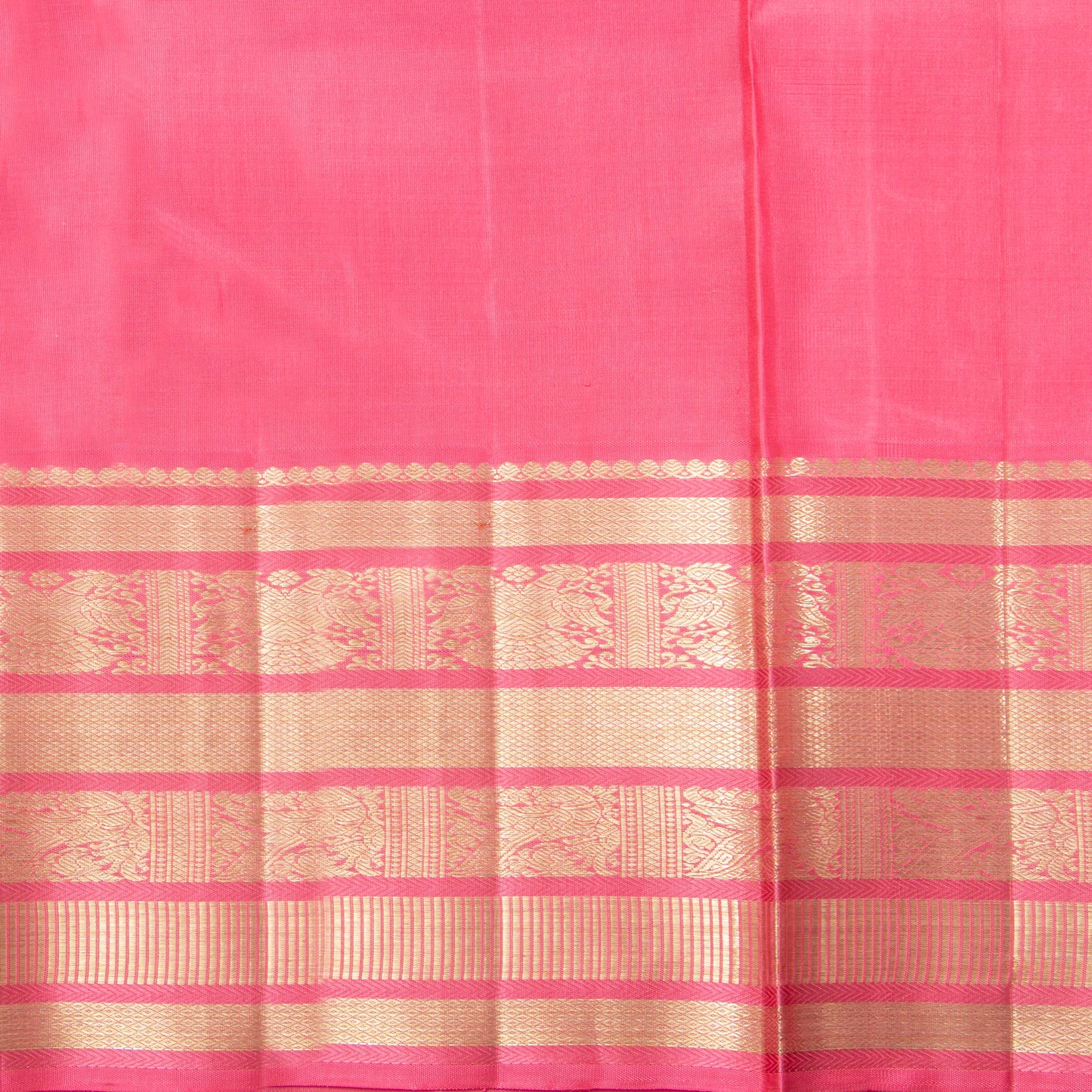 Mustard And Pink Kanchipuram Silk Saree For Bridal Wear PV NYC 1328