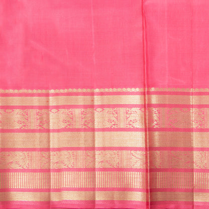 Mustard And Pink Kanchipuram Silk Saree For Bridal Wear PV NYC 1328