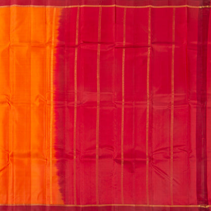 Orange And Red Kanchipuram Silk Saree Light Weight For Office Wear PV MEN 132 - Silk Sari - Panjavarnam PV MEN 132