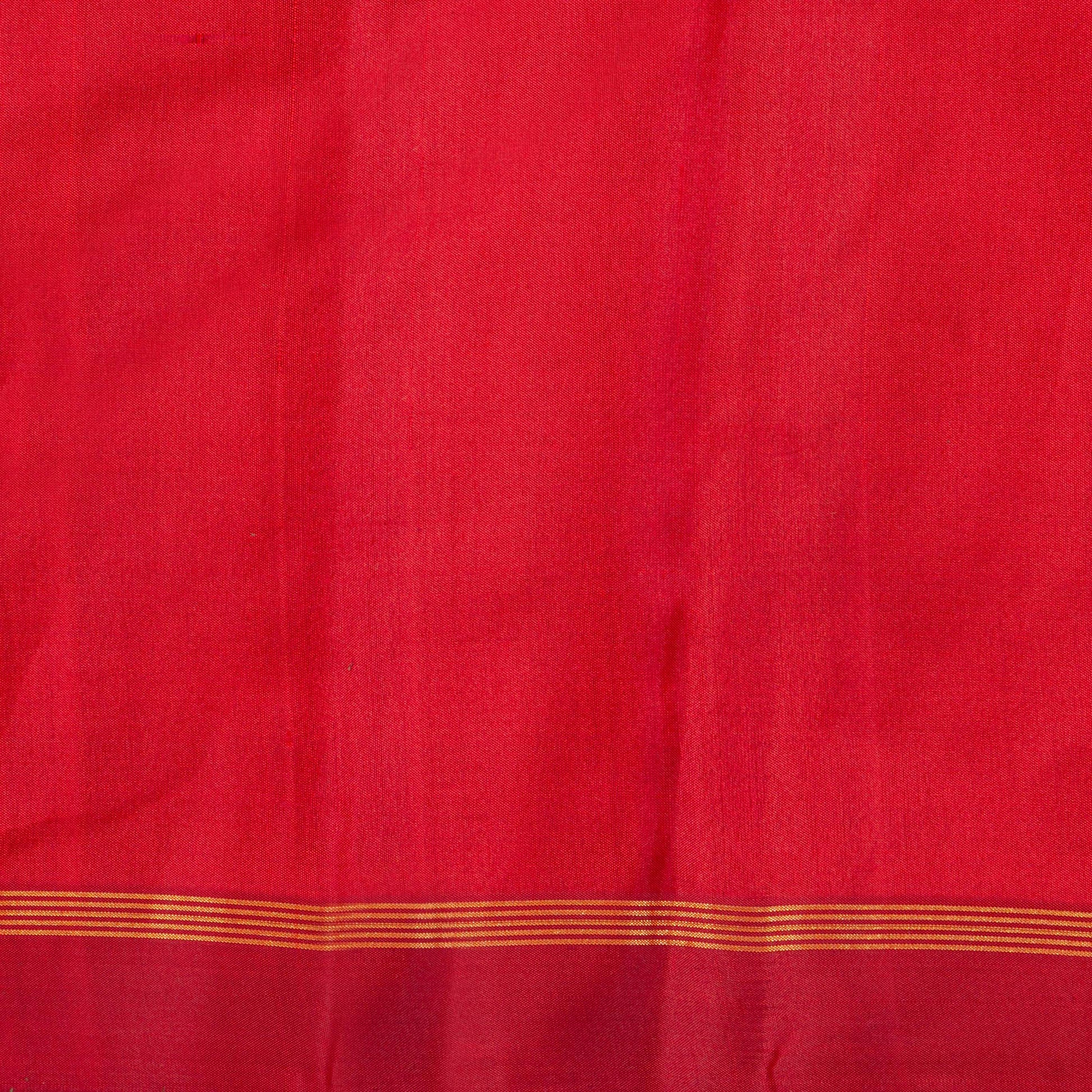 Orange And Red Kanchipuram Silk Saree Light Weight For Office Wear PV MEN 132 - Silk Sari - Panjavarnam PV MEN 132