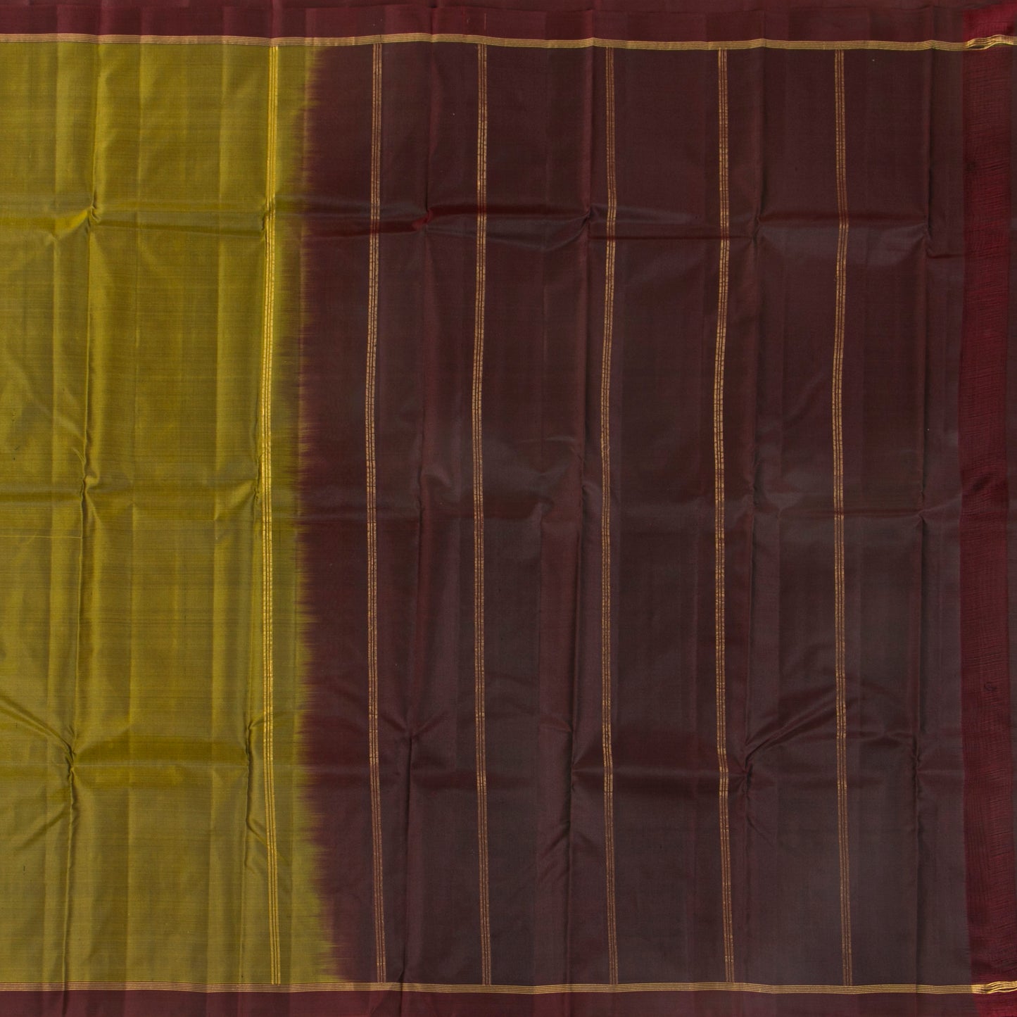 Mehandi Green And Purple Dual Tone Kanchipuram Silk Saree For Festive Wear PV MEN 136