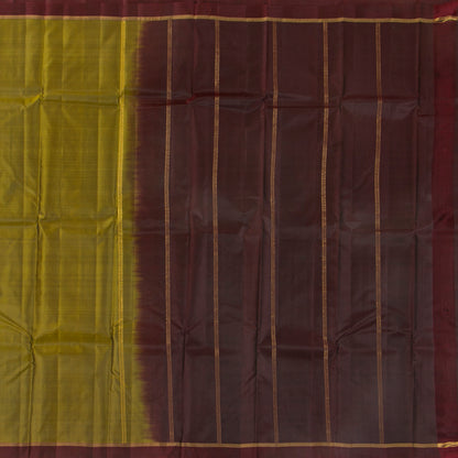 Mehandi Green And Purple Dual Tone Kanchipuram Silk Saree For Festive Wear PV MEN 136