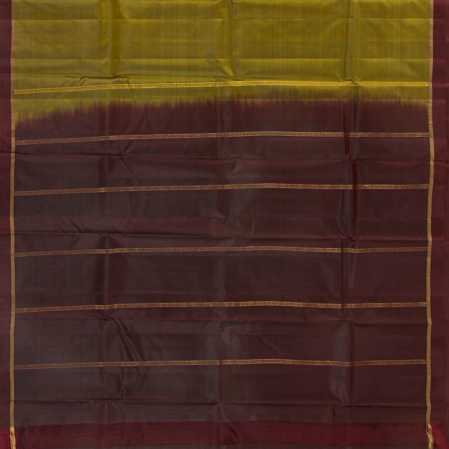 Mehandi Green And Purple Dual Tone Kanchipuram Silk Saree For Festive Wear PV MEN 136