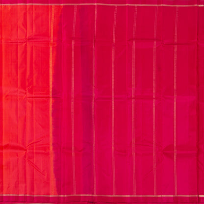 Orange And Pink Dual Shade Kanchipuram Silk Saree Light Weight For Office Wear PV MEN 135