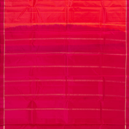 Orange And Pink Dual Shade Kanchipuram Silk Saree Light Weight For Office Wear PV MEN 135