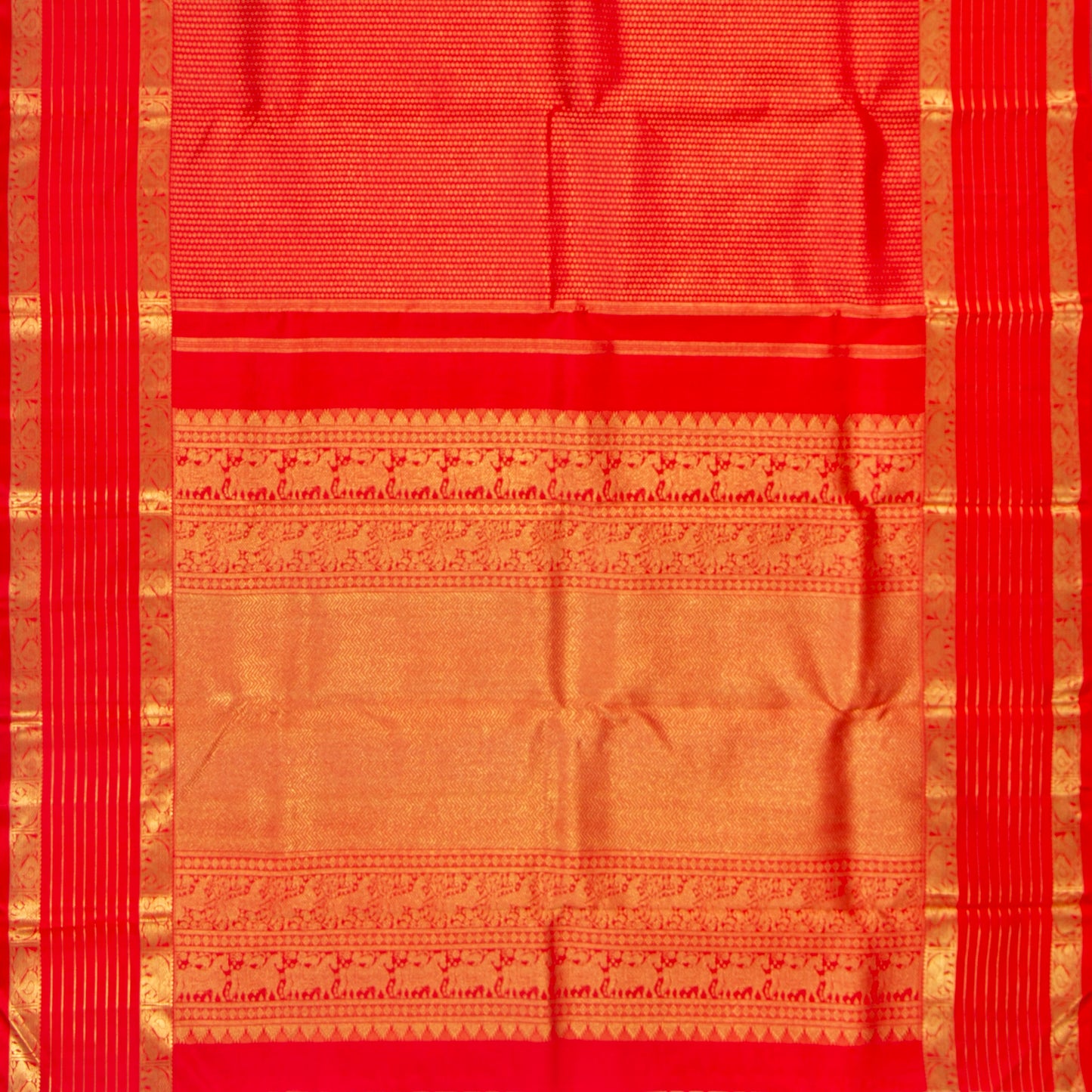 Red Kanchipuram Silk Saree For Wedding Wear PV NYC 1356