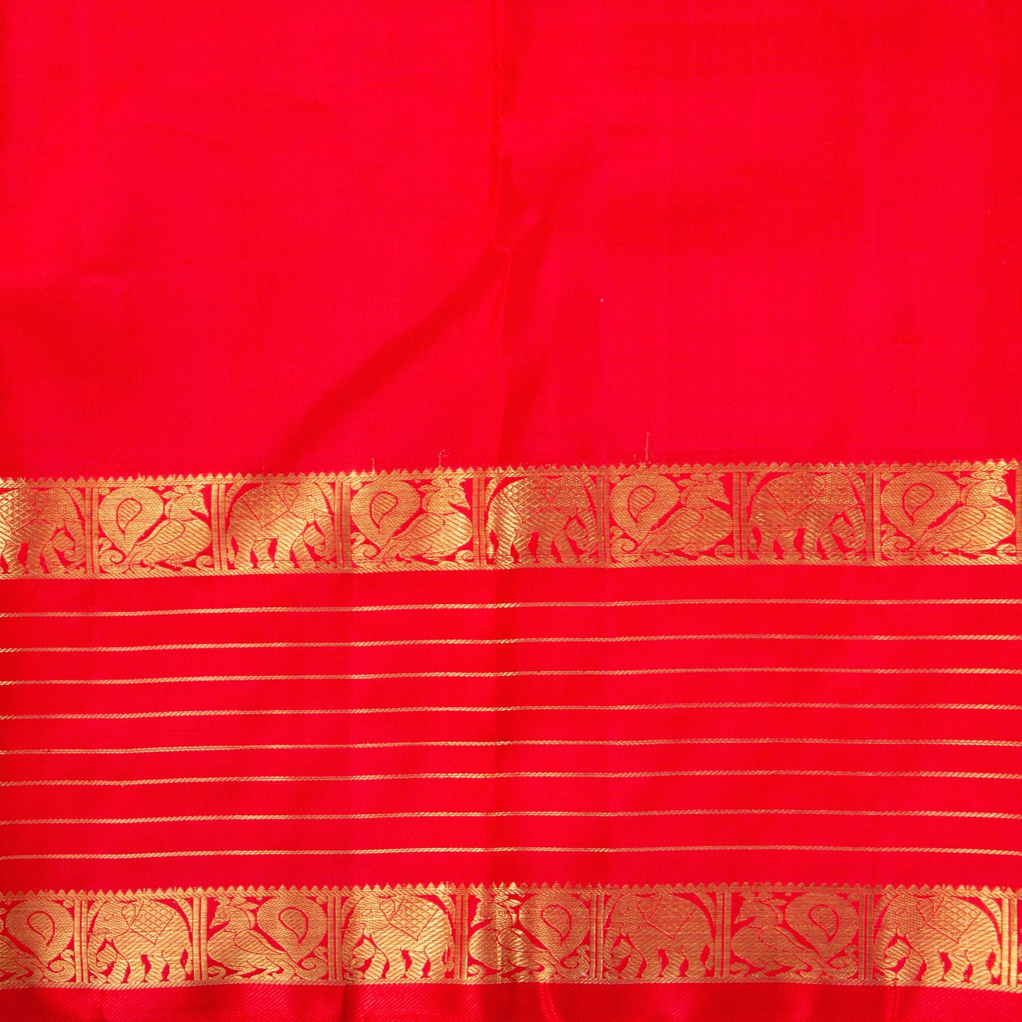 Red Kanchipuram Silk Saree For Wedding Wear PV NYC 1356