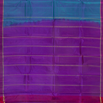 Blue And Purple Dual Tone Kanchipuram Silk Saree Light Weight For Festive Wear PV MEN 133