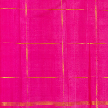 Brown And Pink Kanchipuram Borderless Silk Saree Handwoven Pure Silk Pure Zari For Festive Wear PV NYC 1407