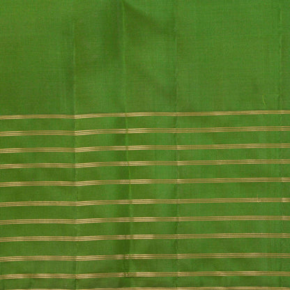Lime Green And Avocado Kanchipuram Silk Saree For Festive Wear PV MEN 251