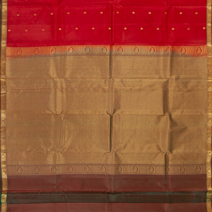 Red And Brown Kanchipuram Silk Saree Light Weight For Festive Wear PV MEN 150