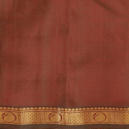 Red And Brown Kanchipuram Silk Saree Light Weight For Festive Wear PV MEN 150