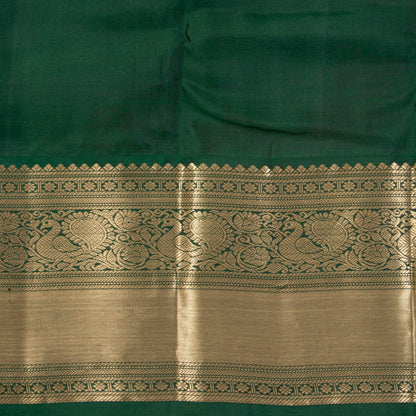 Dual Tone Crimson Kanchipuram Silk Saree With Contrast Korvai Border In Green For Wedding Wear PV MEN 217 - Silk Sari - Panjavarnam PV MEN 217