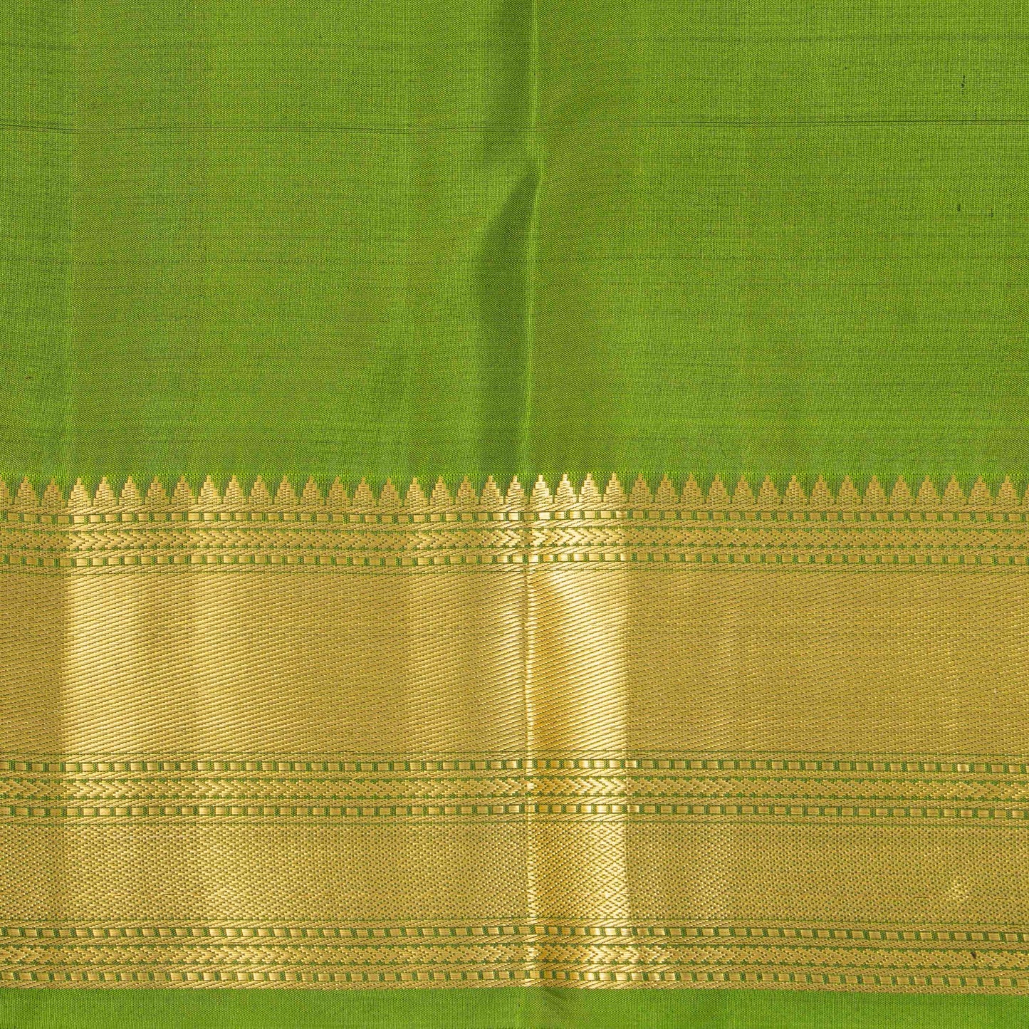 Brown And Light Green Kanchipuram Silk Saree For Festive Wear PV MEN 218