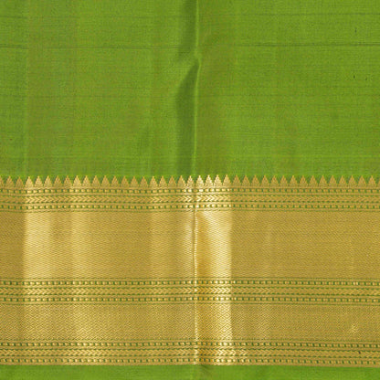 Brown And Light Green Kanchipuram Silk Saree For Festive Wear PV MEN 218
