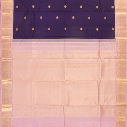 Aubergine And Pastel Pink Kanchipuram Silk Saree For Wedding Wear PV MEN 213 - Silk Sari - Panjavarnam PV MEN 213