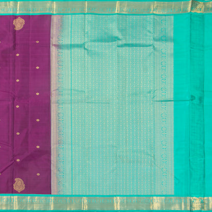 Palantinate Purple And Sea Foam Green Kanchipuram Silk Sare For Wedding Wear PV MEN 215
