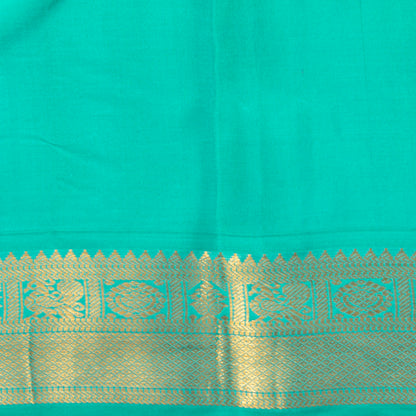 Palantinate Purple And Sea Foam Green Kanchipuram Silk Sare For Wedding Wear PV MEN 215