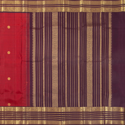 Red And Plum Purple Kanchipuram Silk Saree For Wedding Wear PV MEN 263