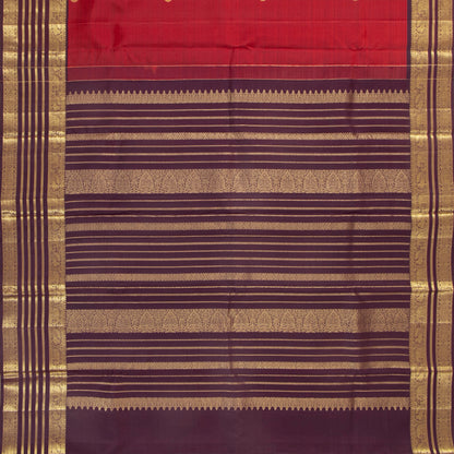 Red And Plum Purple Kanchipuram Silk Saree For Wedding Wear PV MEN 263