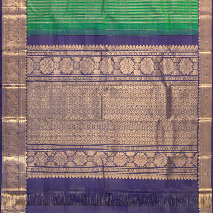 Green And Cobalt Blue Kanchipuram Silk Saree For Bridal Wear PV MEN 262