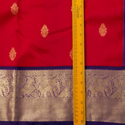 Red And Violet Kanchipuram Silk Saree For Wedding Wear PV NYC 1592