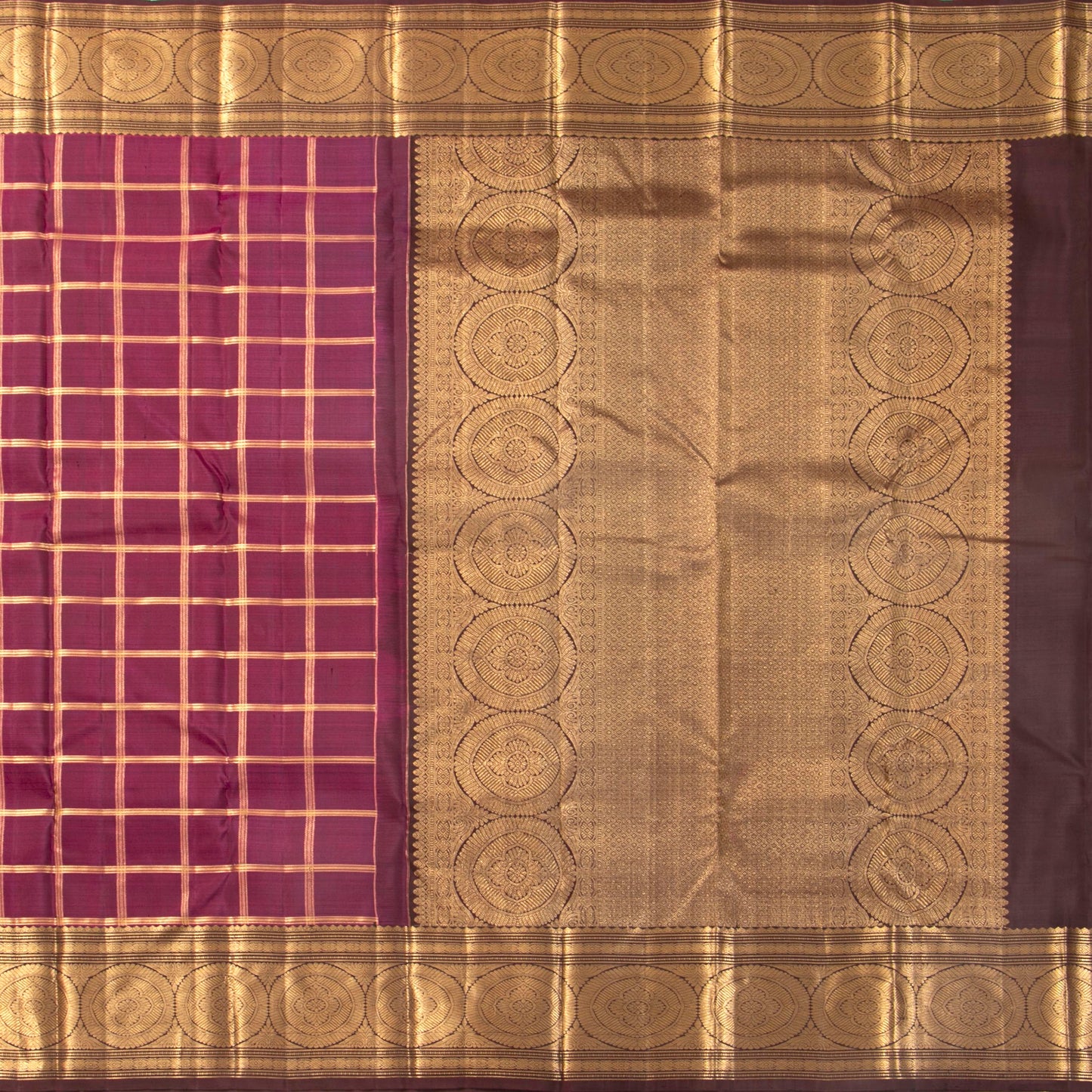 Byzantium Purple And Brown Kanchipuram Silk Saree For Bridal Wear PV MEN 232