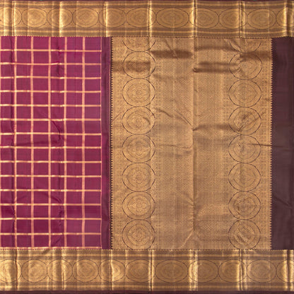 Byzantium Purple And Brown Kanchipuram Silk Saree For Bridal Wear PV MEN 232