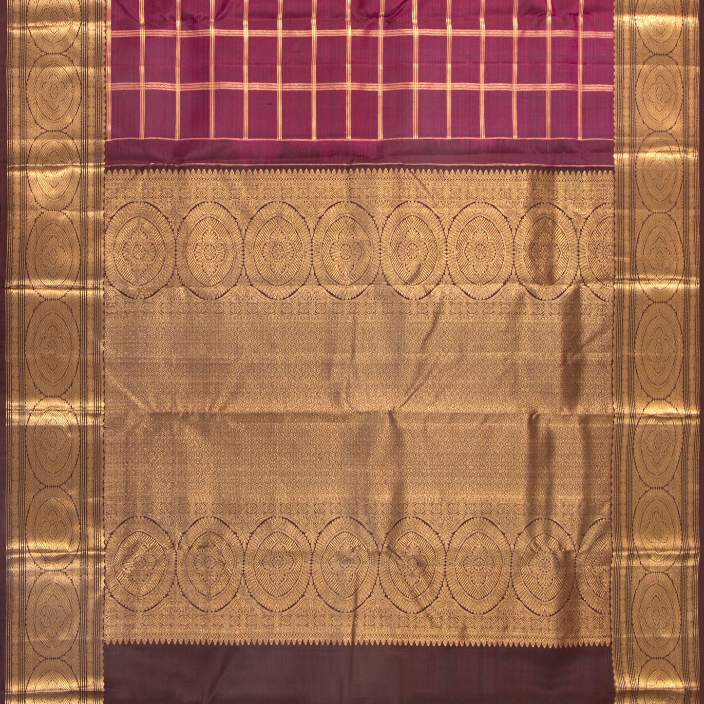 Byzantium Purple And Brown Kanchipuram Silk Saree For Bridal Wear PV MEN 232