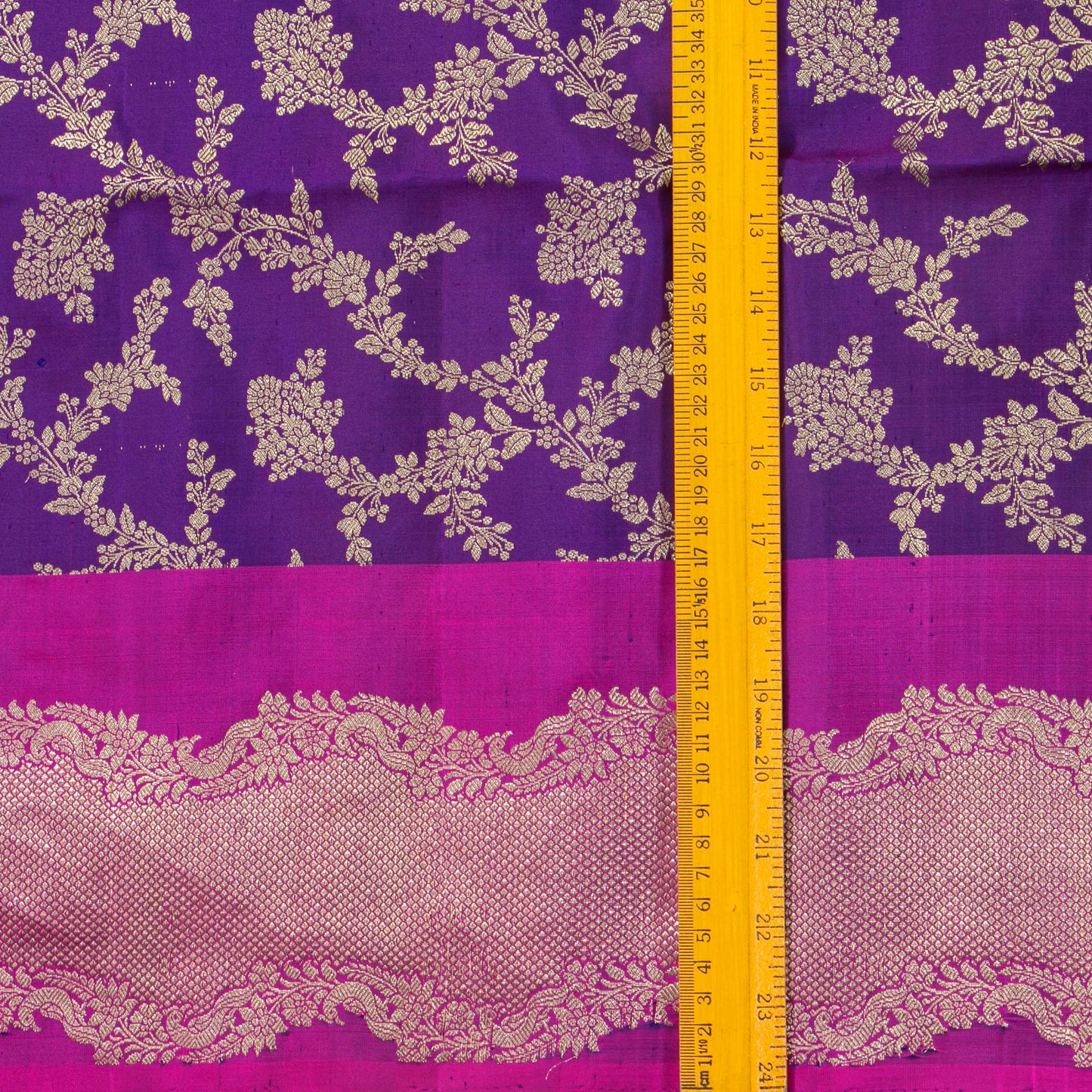 Purple And Pink Kanchipuram Silk Saree For Festive Wear PV MEN 306