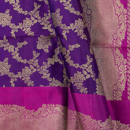 Purple And Pink Kanchipuram Silk Saree For Festive Wear PV MEN 306