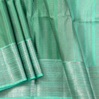 Pastel Green Kanchipuram Silk Saree For Festive Wear PV MEN 305