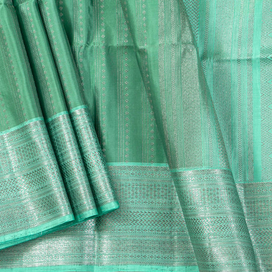 Pastel Green Kanchipuram Silk Saree For Festive Wear PV MEN 305