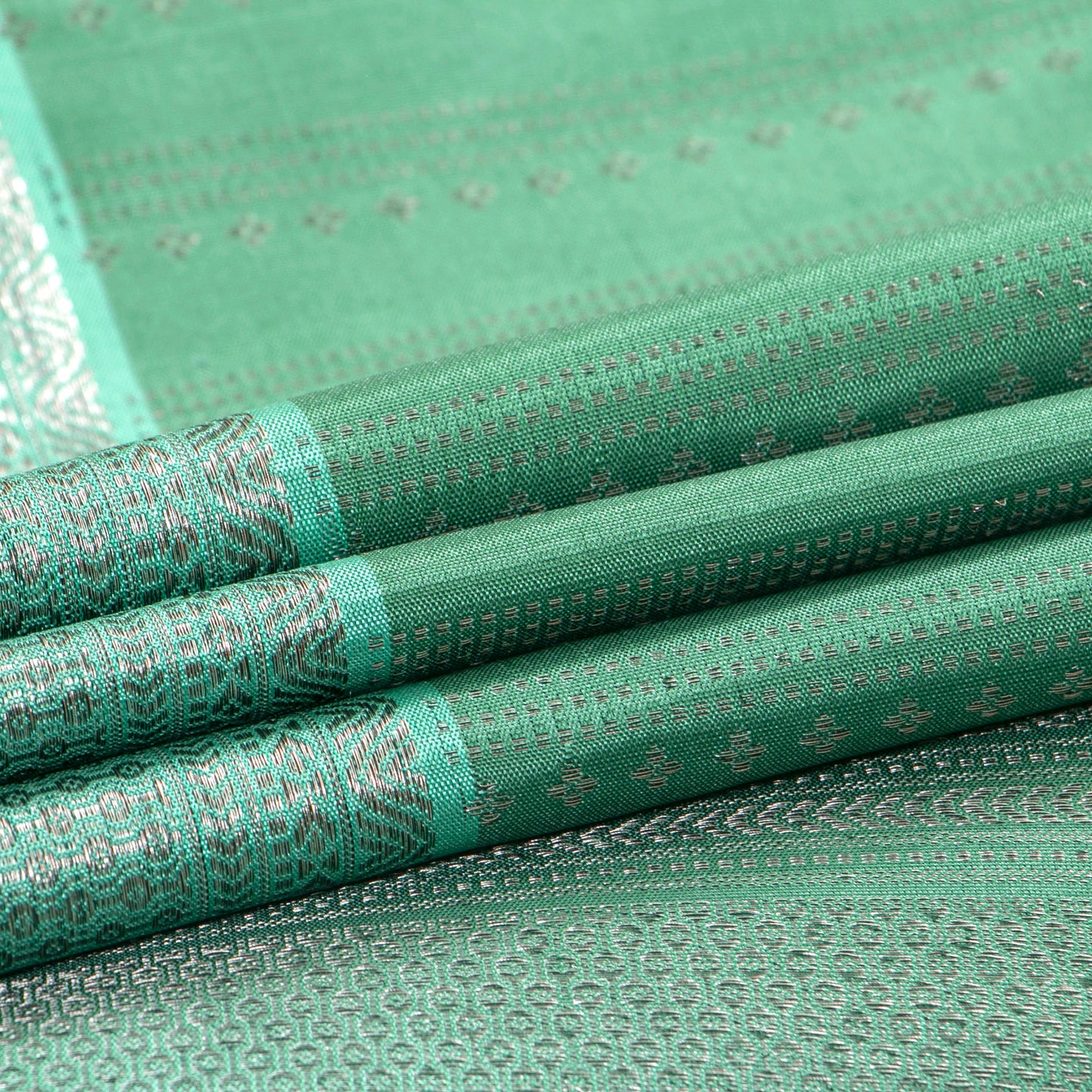 Pastel Green Kanchipuram Silk Saree For Festive Wear PV MEN 305