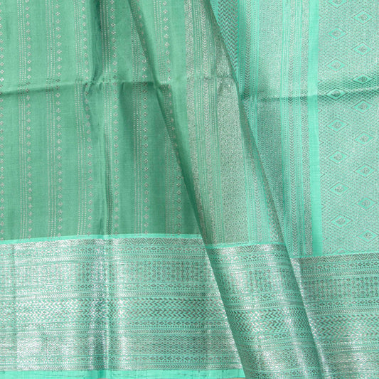 Pastel Green Kanchipuram Silk Saree For Festive Wear PV MEN 305