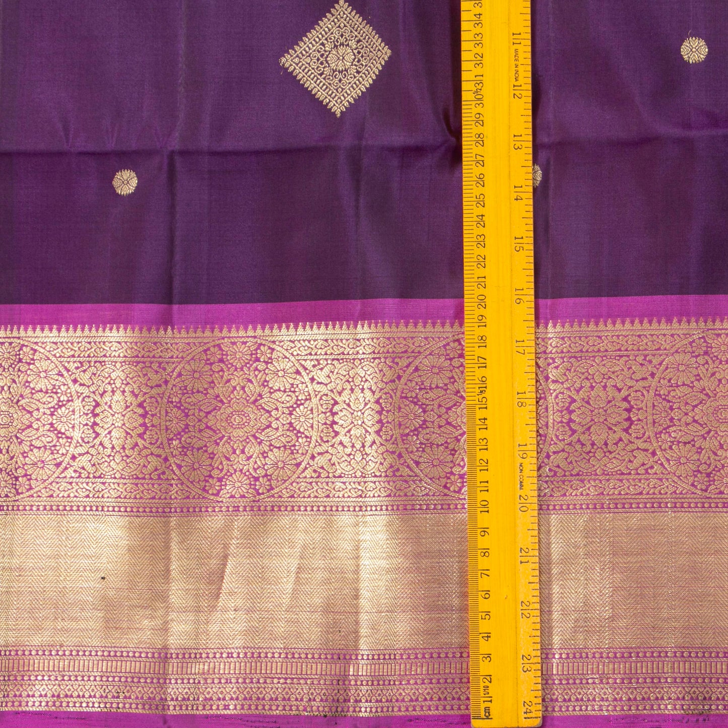 Purple And Pink Kanchipuram Silk Saree For Bridal Wear PV MEN 304