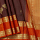 Brown And Orange  Kanchipuram Silk Saree For Festive Wear PV MEN 261