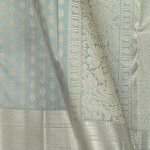 Grey Kanchipuram Silk Saree For Bridal Wear PV NYC 1313