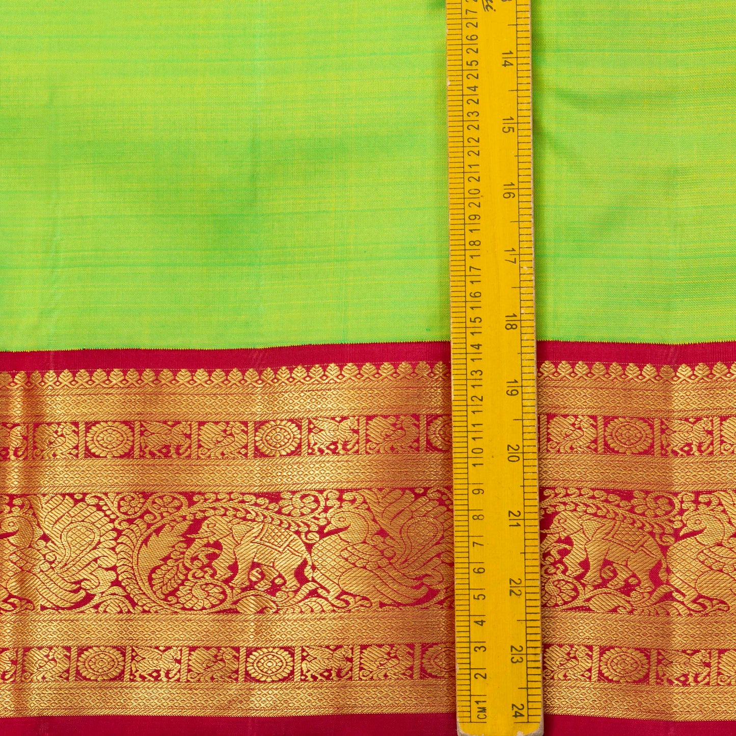 Green And Red Kanchipuram Silk Saree For Festive Wear PV NYC 1731