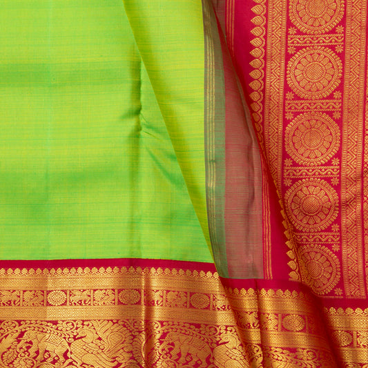 Green And Red Kanchipuram Silk Saree For Festive Wear PV NYC 1731
