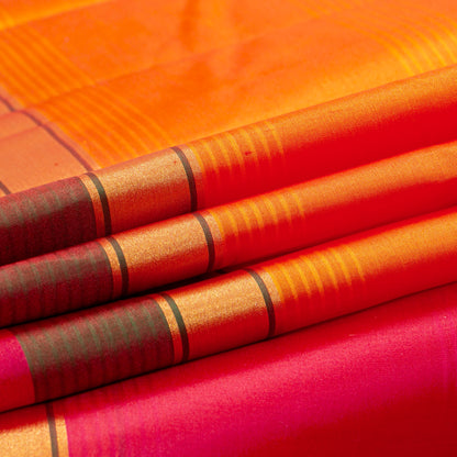 Yellow And Pink Kanchipuram Silk Saree Light Weight For Festive Wear PV MEN 110