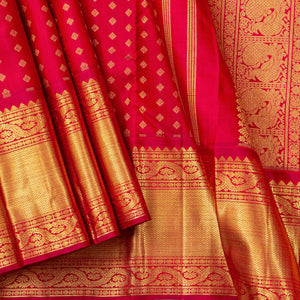 Red Kanchipuram Silk Saree For Bridal Wear PV NYC 1358